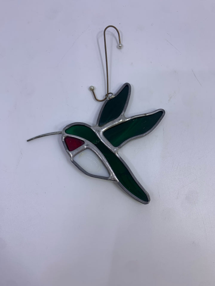 IRIDESCENT HUMMINGBIRD HAND-CRAFTED SUN CATCHER.