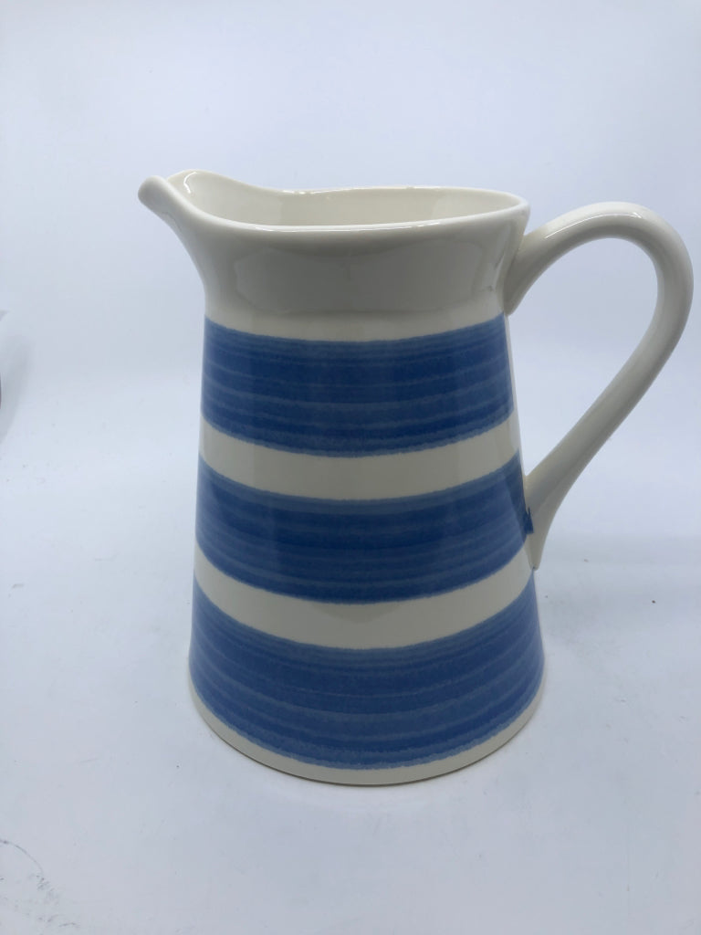 RALPH LAUREN BLUE/WHITE STRIPED PITCHER.