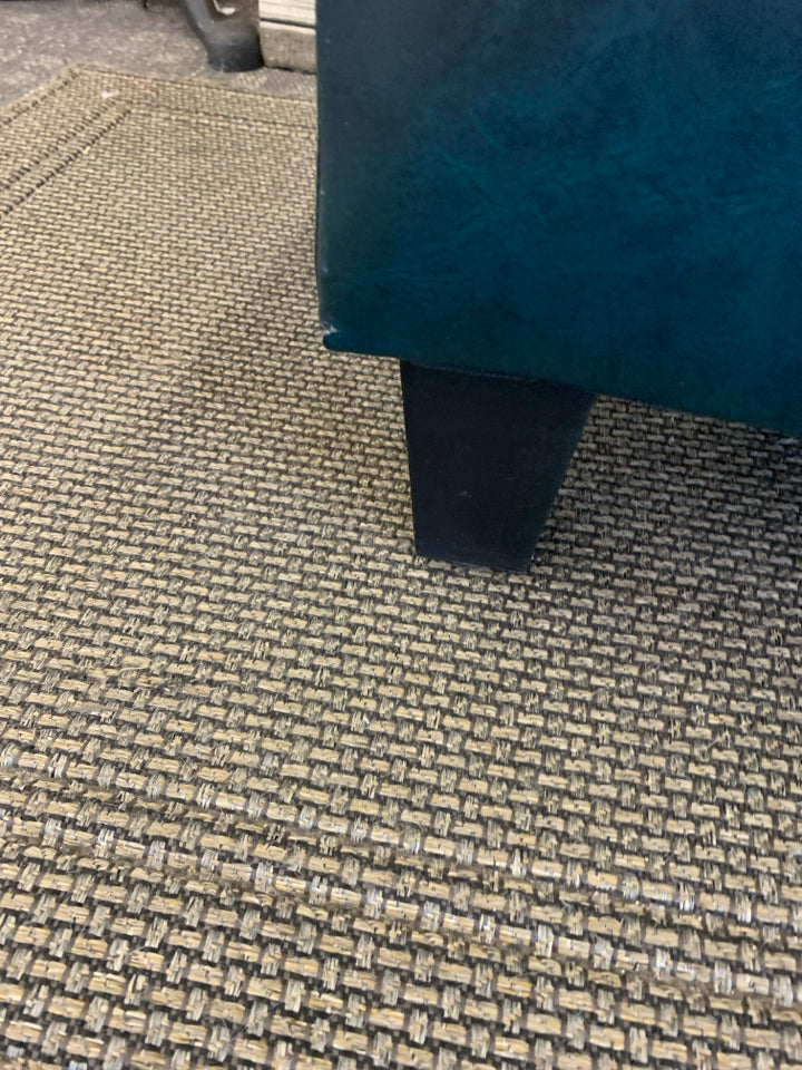 DARK GREEN FAUX LEATHER FOOTREST/CHEST.