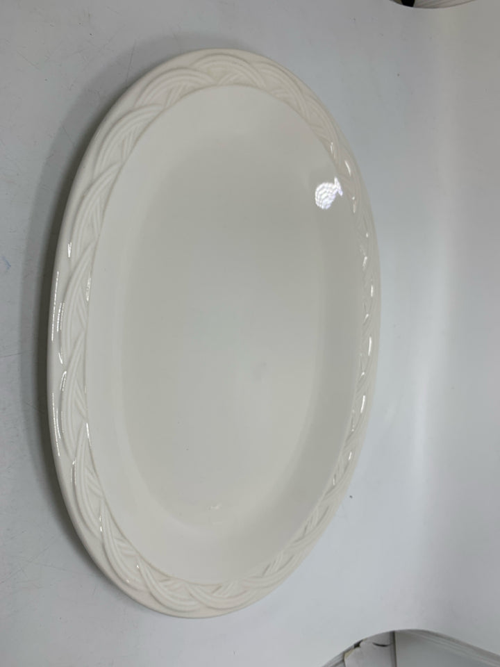 OVAL PLATTER W/ EMBOSSED EDGE.