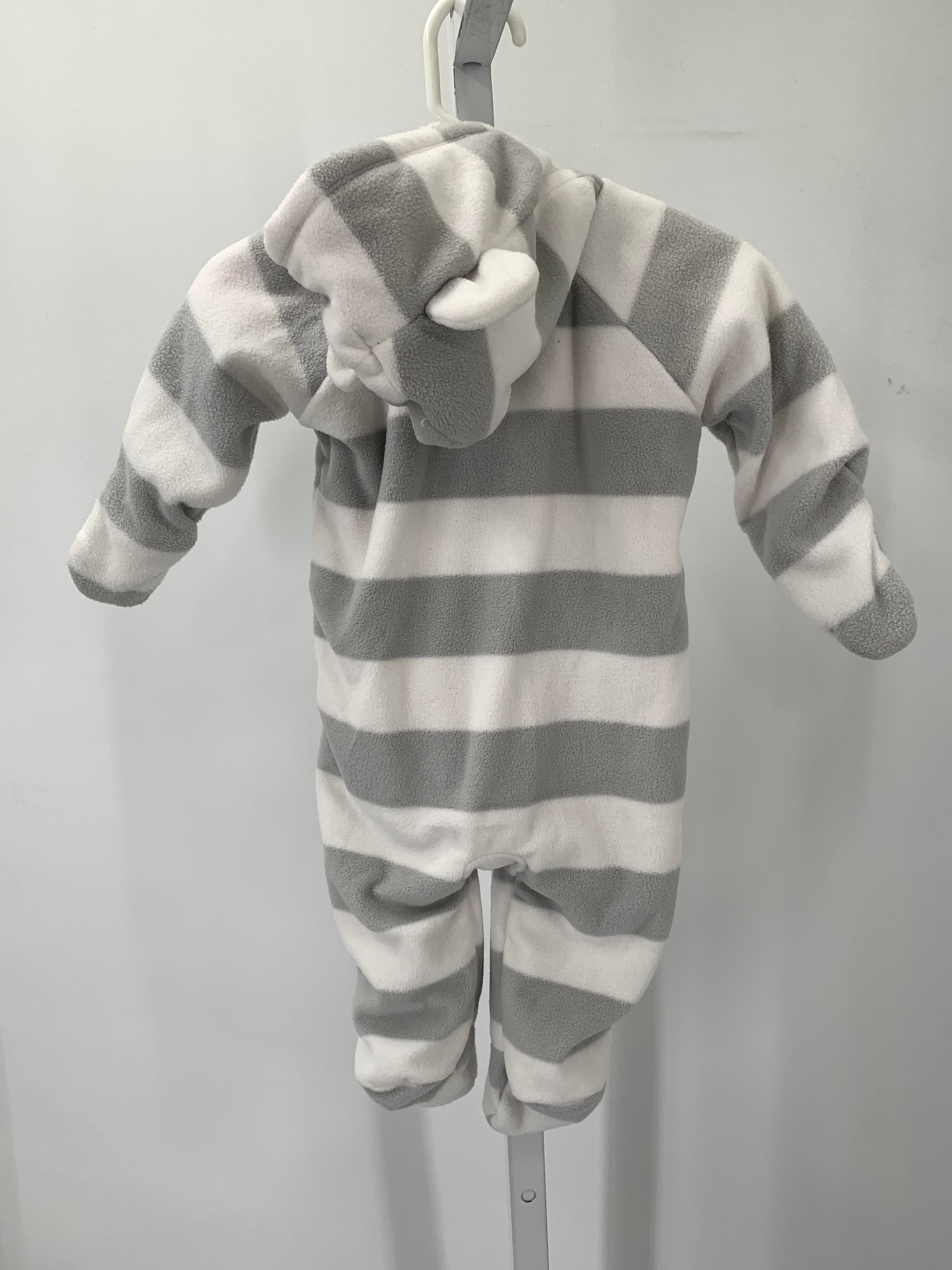 GREY STRIPES HOODED FLEECE