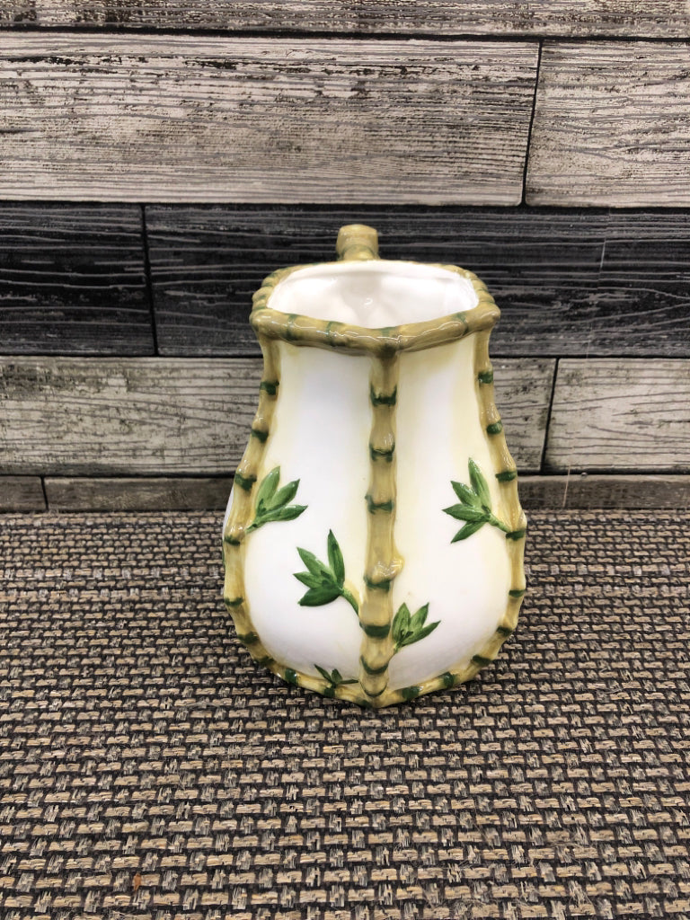 BAMBOO PATTERN W LEAVES PITCHER.