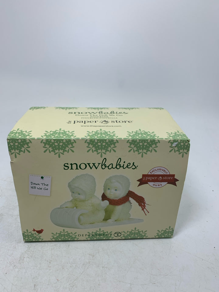 NIB BABIES SLEDING W/ RED SCARF DEPT 56 SNOWBABIES.
