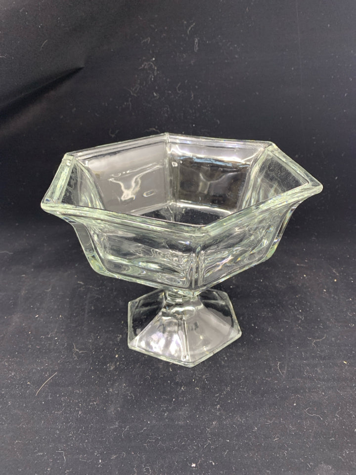 FOOTED HEXAGON CANDY BOWL.