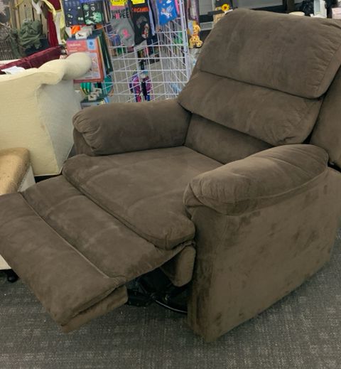 SOFT BROWN RECLINER.