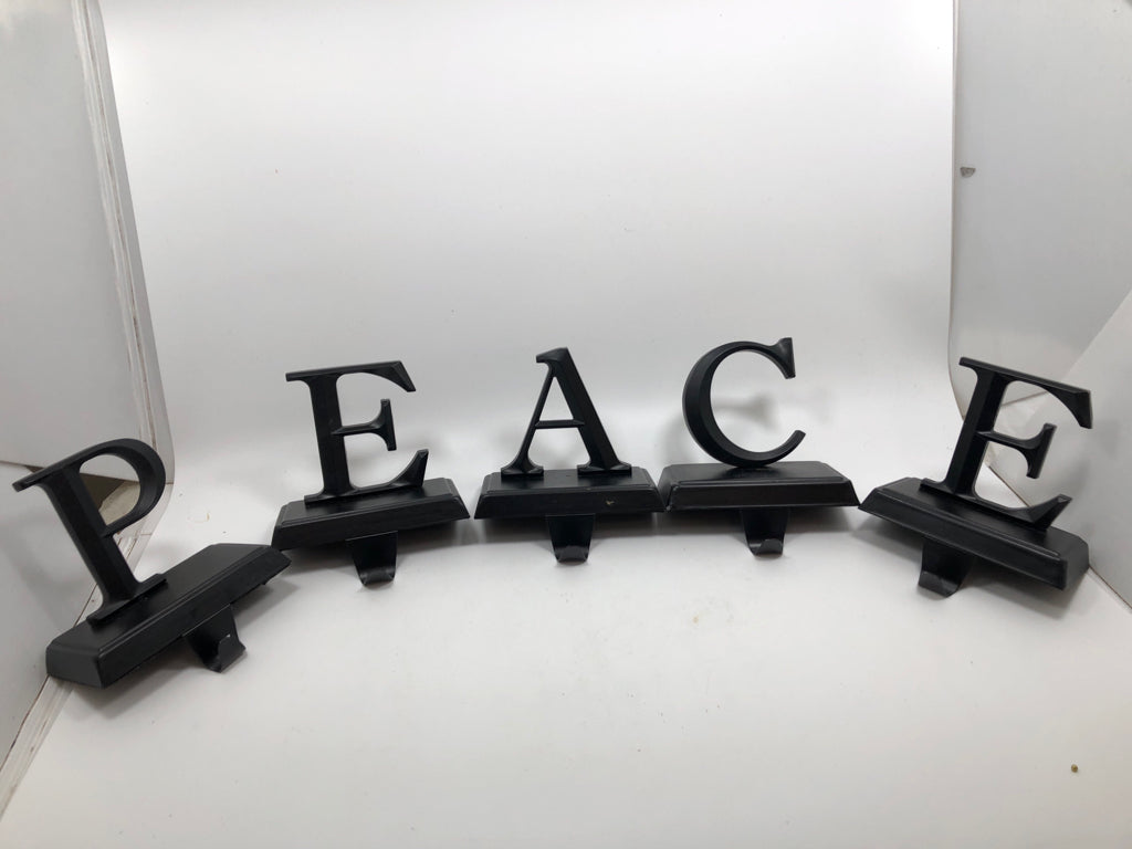 PEACE LETTER STOCKING HOOKS