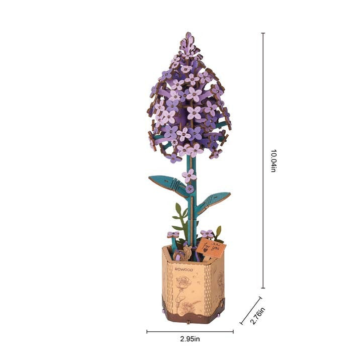 NEW 3D Wooden Flower Puzzle: Lilac. 154 Pieces