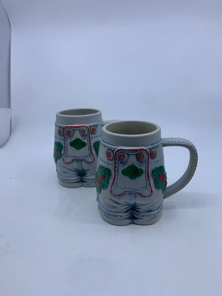 2 HEAVY GERMAN OVERALL MUGS.