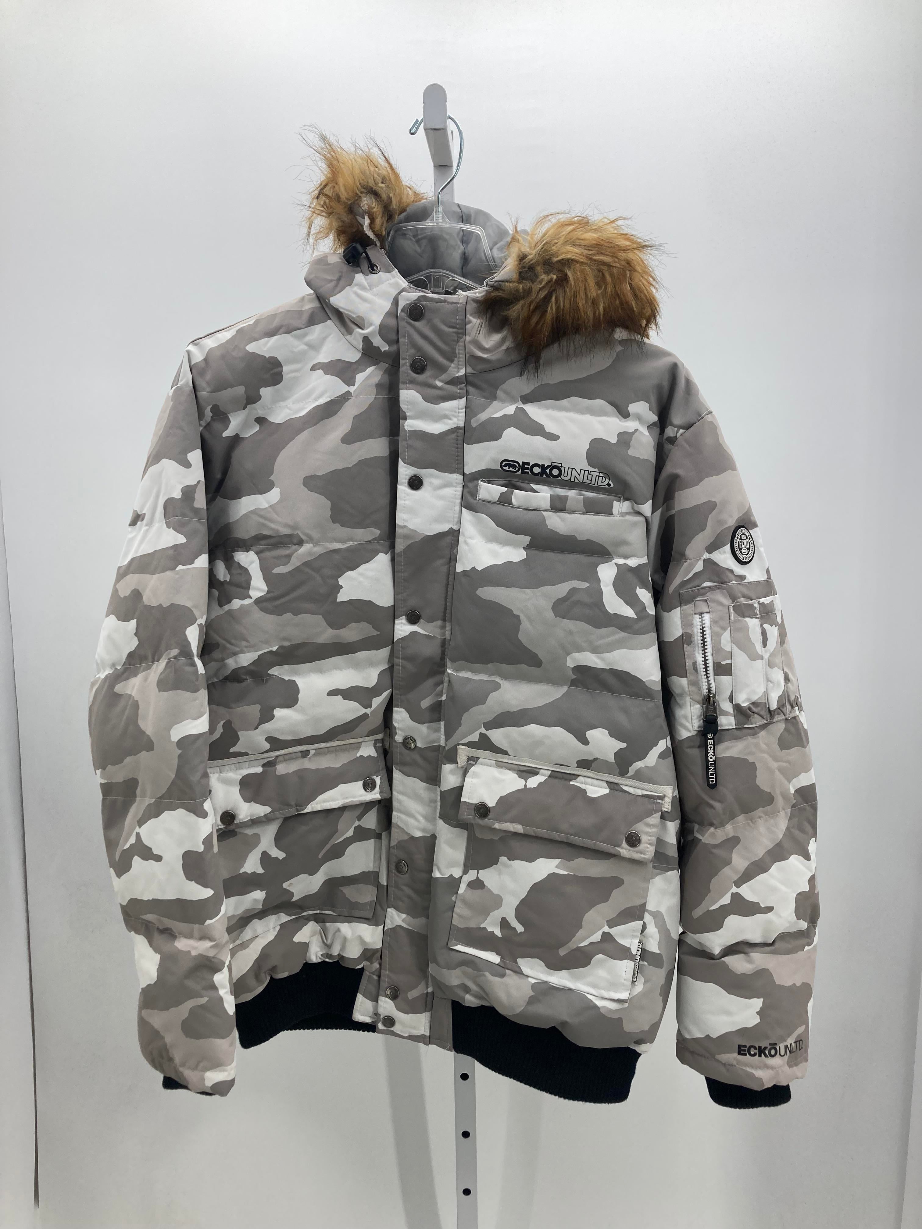 FAUX FUR HOODED CAMO
