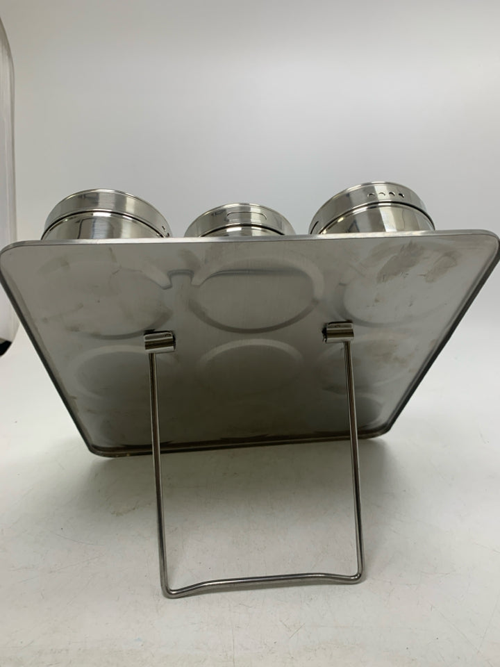 METAL MAGNETIC UPRIGHT 9 SLOT SPICE RACK.