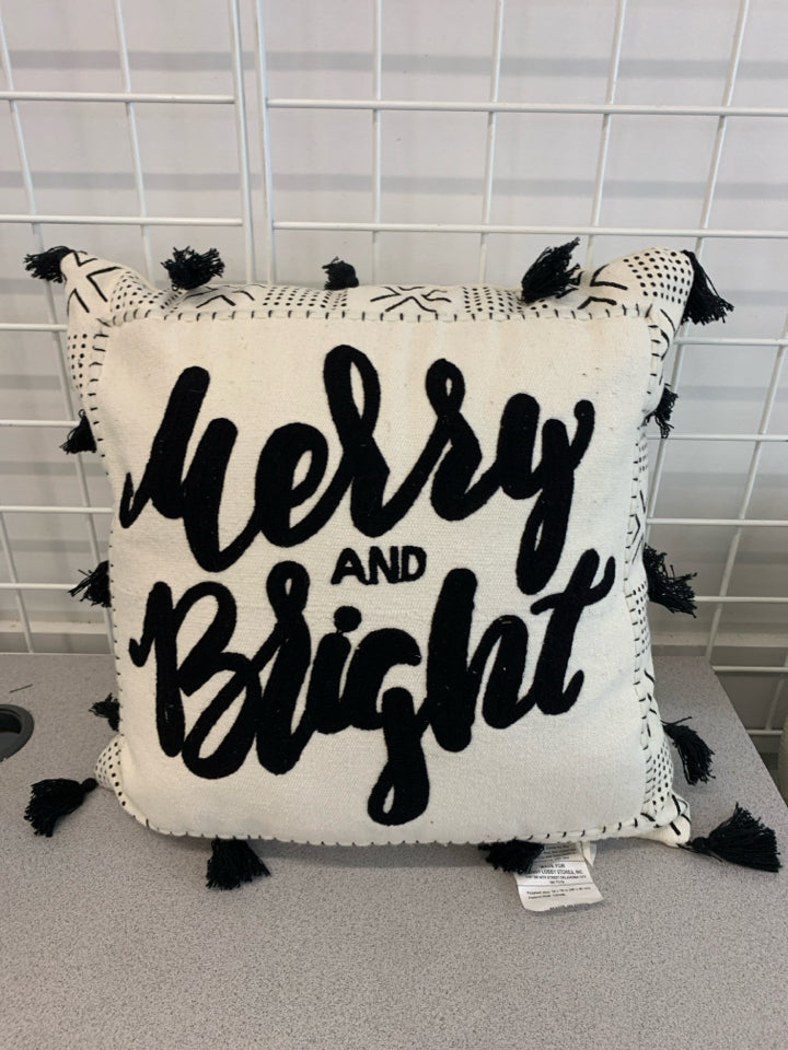 MERRY AND BRIGHT PILLOW.