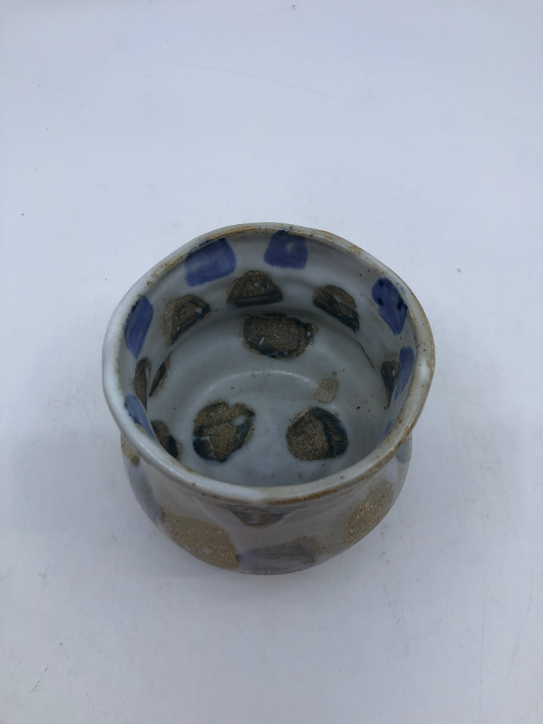 POTTERY SPONGED VASE/ BOWL.