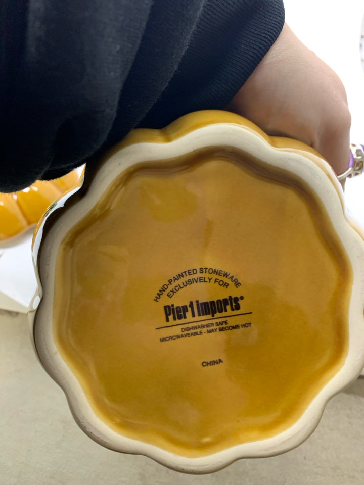 YELLOW PIER 1 PUMPKIN CANISTER.