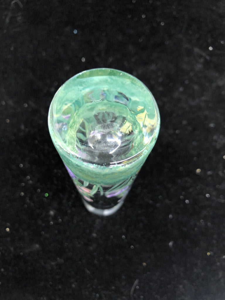SKINNY FLORAL PAINTED BUD VASE.