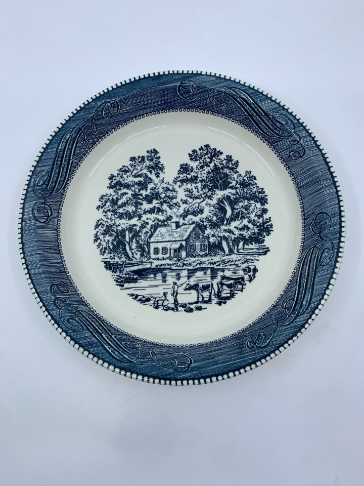 BLUE COTTAGE SERVING BOWL.