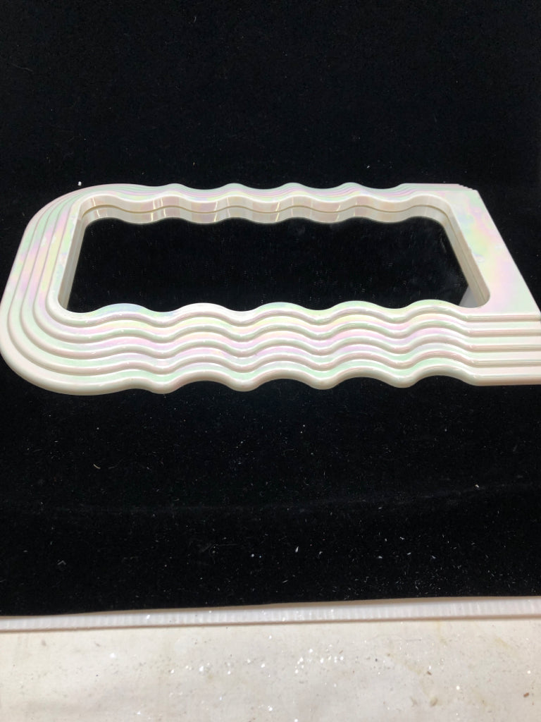 IRIDESCENT WAVY PLASTIC MIRROR.
