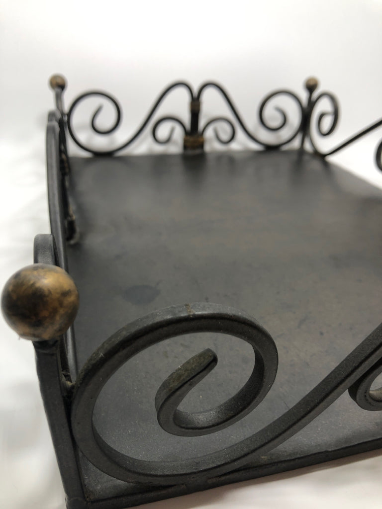 METAL SCROLL TRAY.