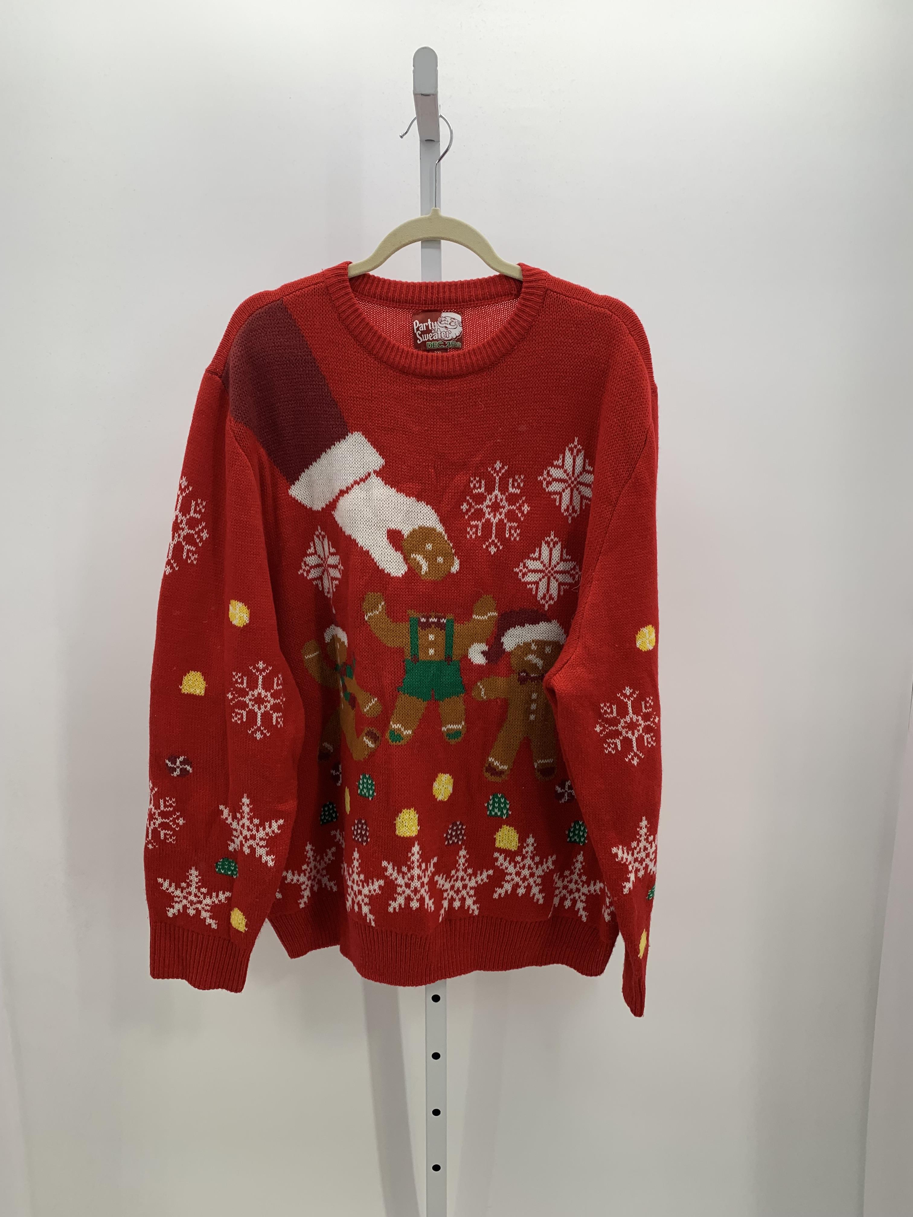 LONG SLV SWEATER SNOWFLAKES GINGERBREAD