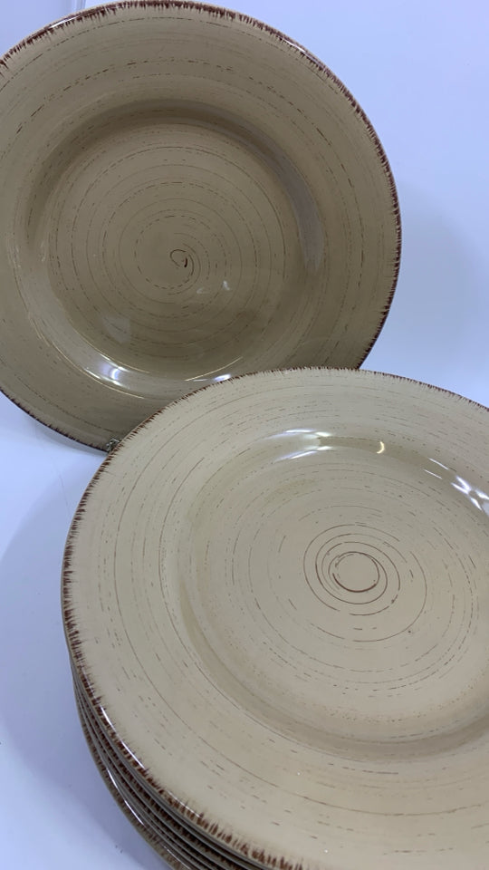 7 LARGE TAN PLATES-WILLIAMS SONOMA.
