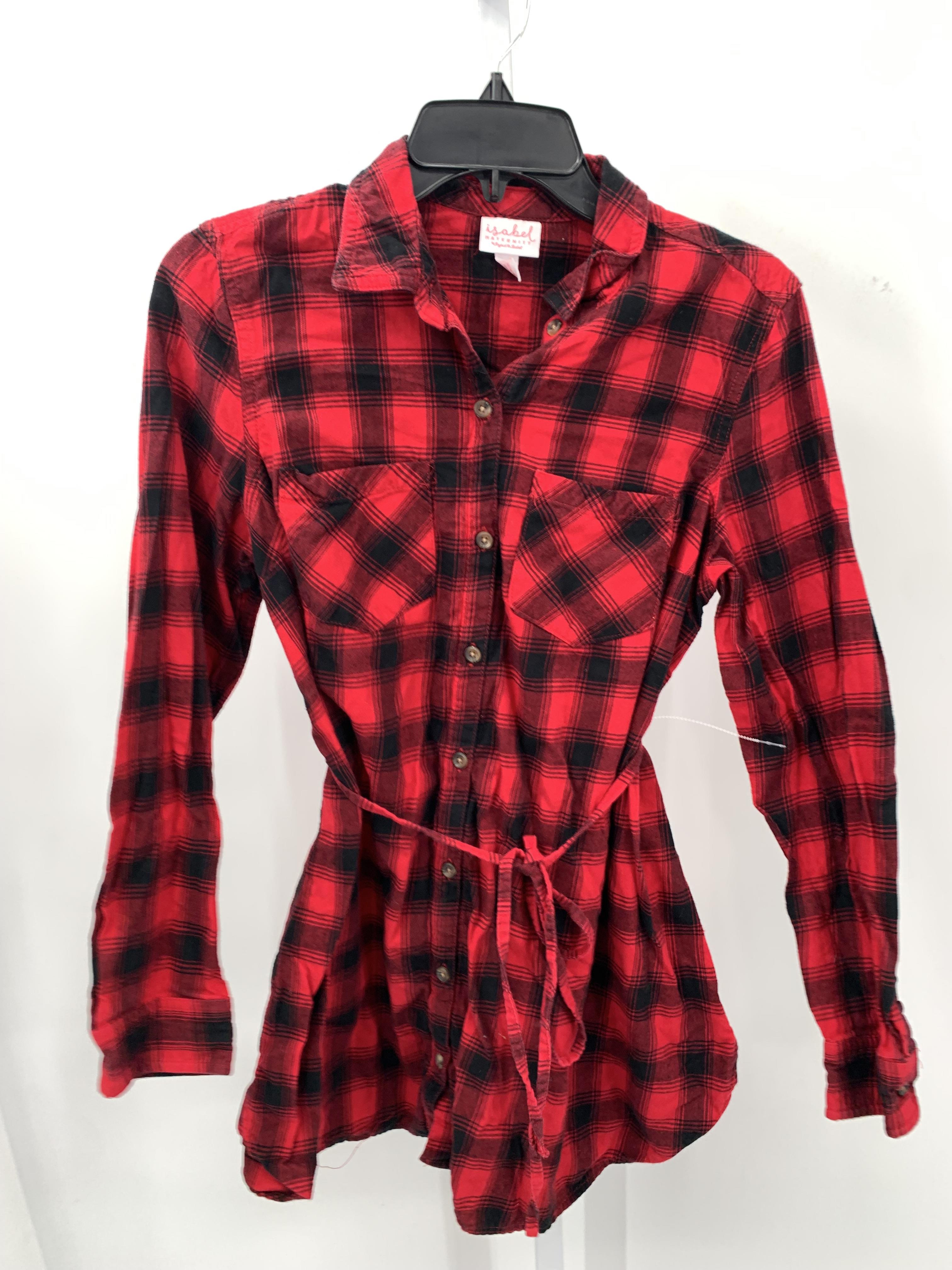 Isabel Red Size Small Maternity Long Sleeve Shirt