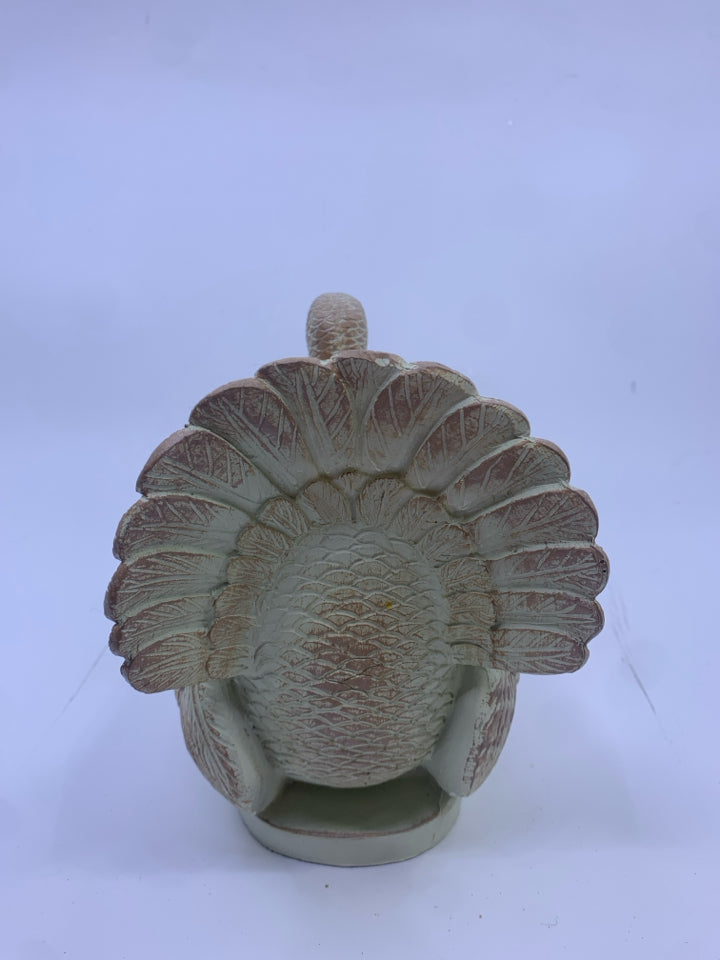 WHITE /BROWN CERAMIC TURKEY.