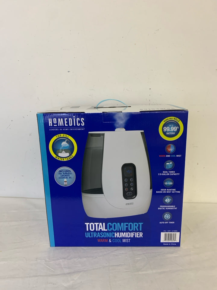 NIB HOMEDICS TOTAL COMFORT ULTRASONIC HUMIDIFIER WARM/COOL MIST.