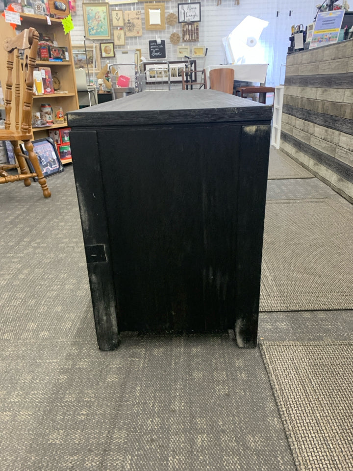 BLACK 2 DRAWER ENTERTAINMENT CENTER.