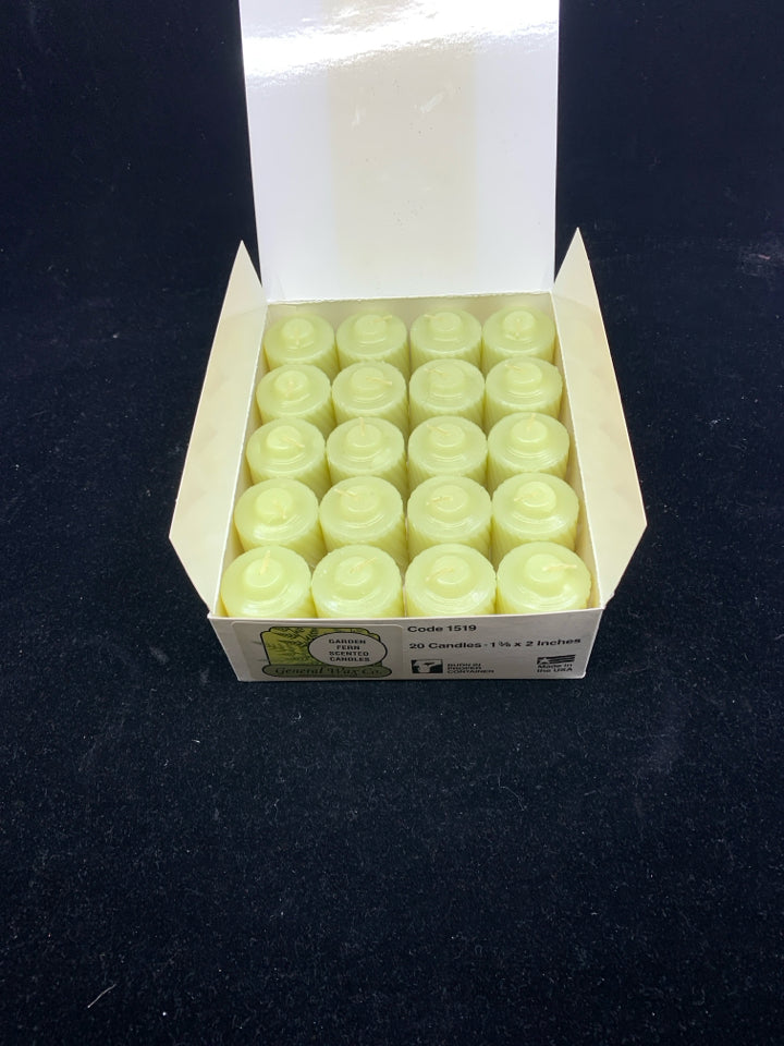 NIB 20 GARDEN FERN SCENTED CANDLES.