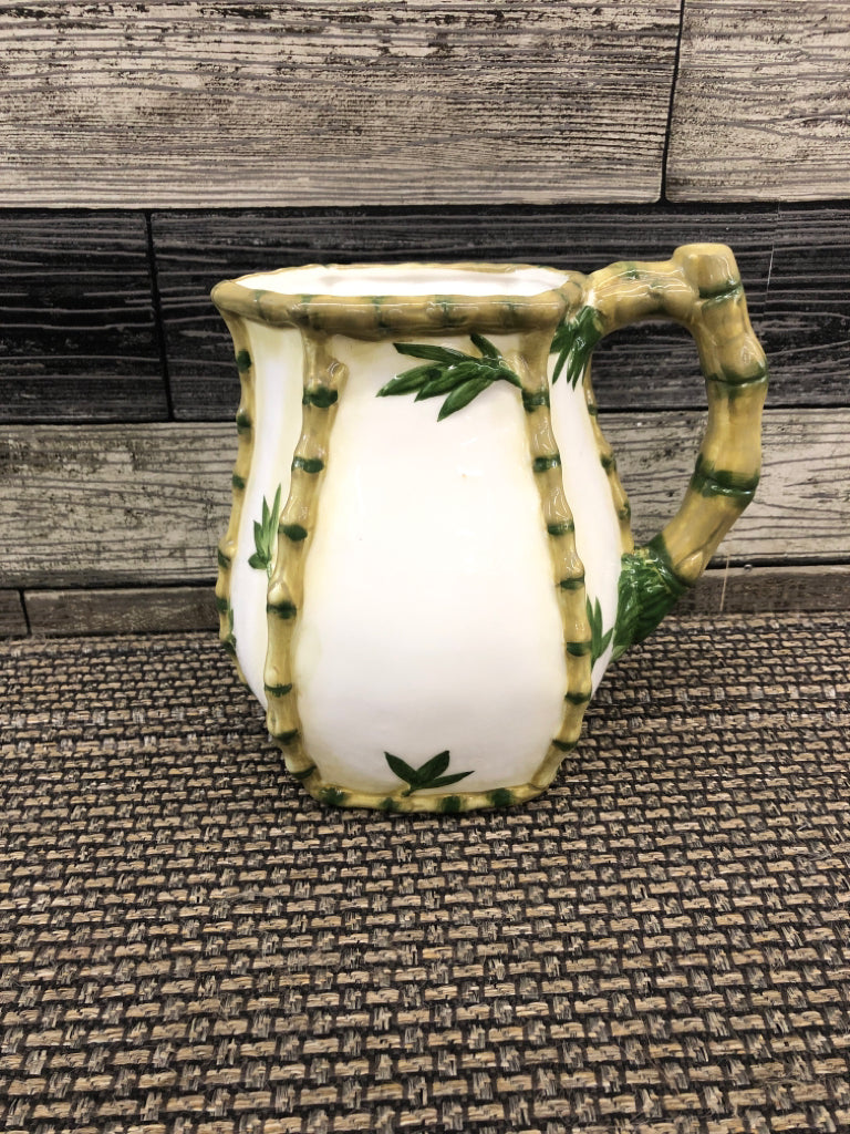 BAMBOO PATTERN W LEAVES PITCHER.