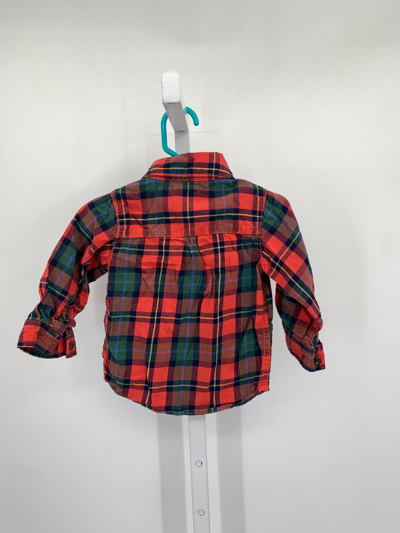 RED NAVY PLAID BUTTON DOWN