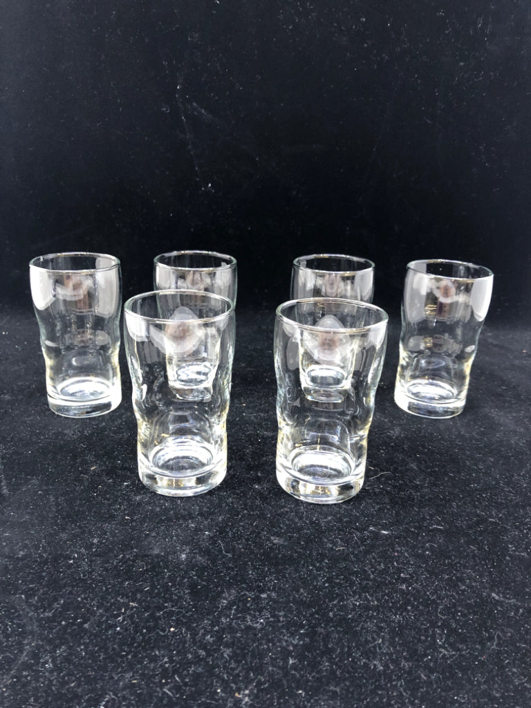 6 SMALL JUICE GLASSES.