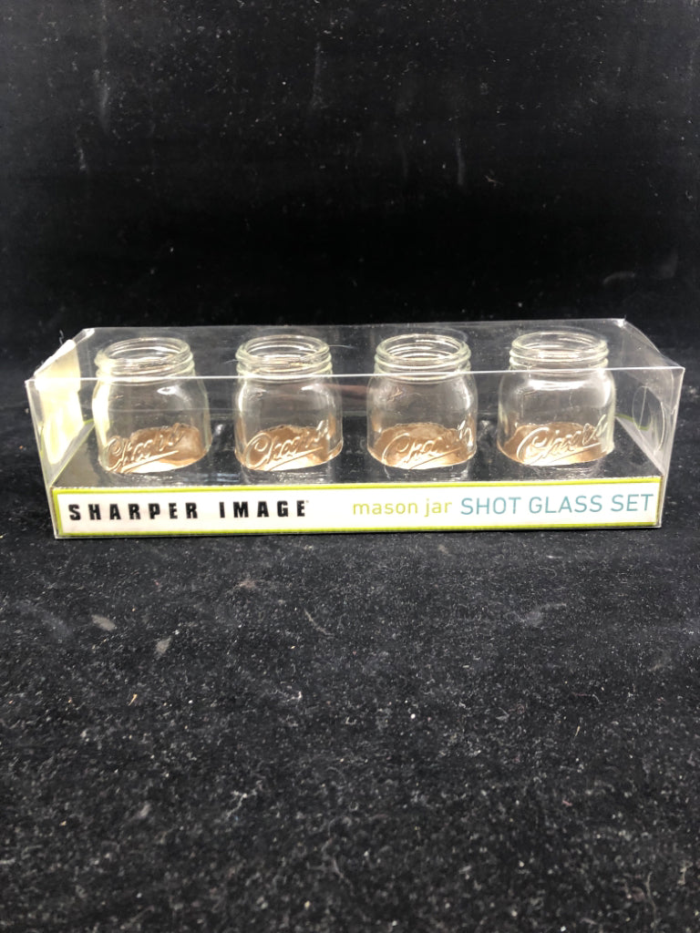 NIB MASON JAR SHOT GLASS SET.