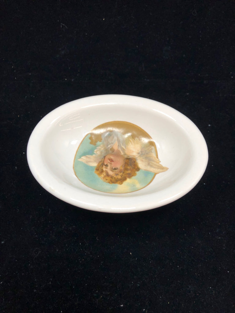 ANGEL PRINTED PEDESTAL SOAP DISH.