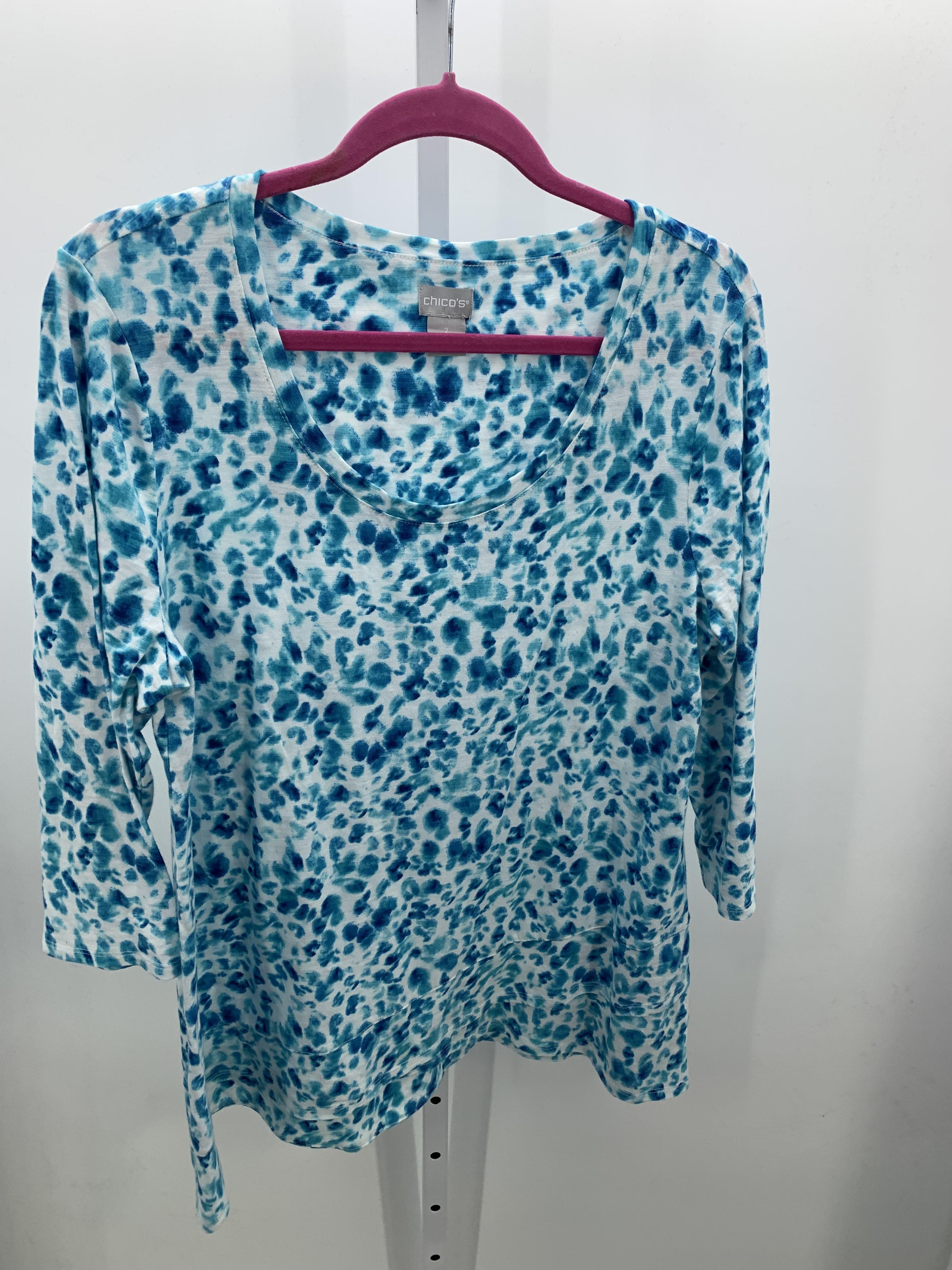 Chico's Size Large Misses 3/4 Sleeve Shirt