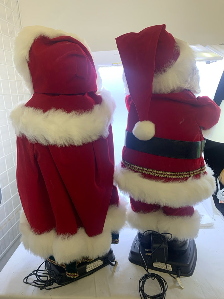 2 LIGHT UP MR AND MRS CLAUS LIGHT UP FIGURES.