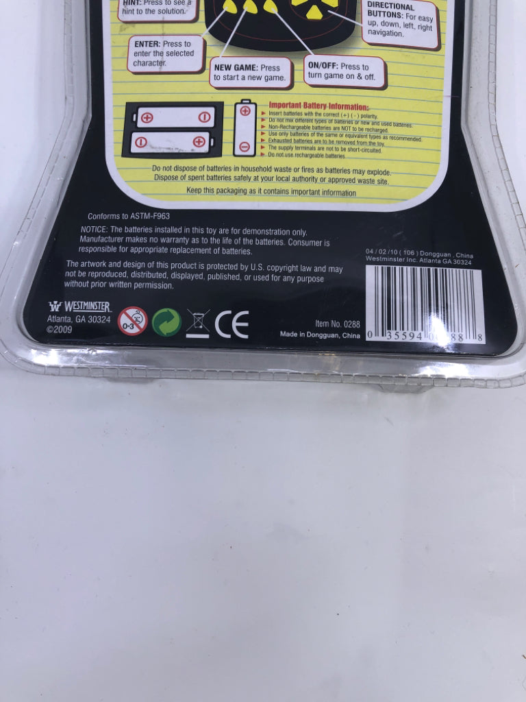 NIP HANGMAN HANDHELD GAME.