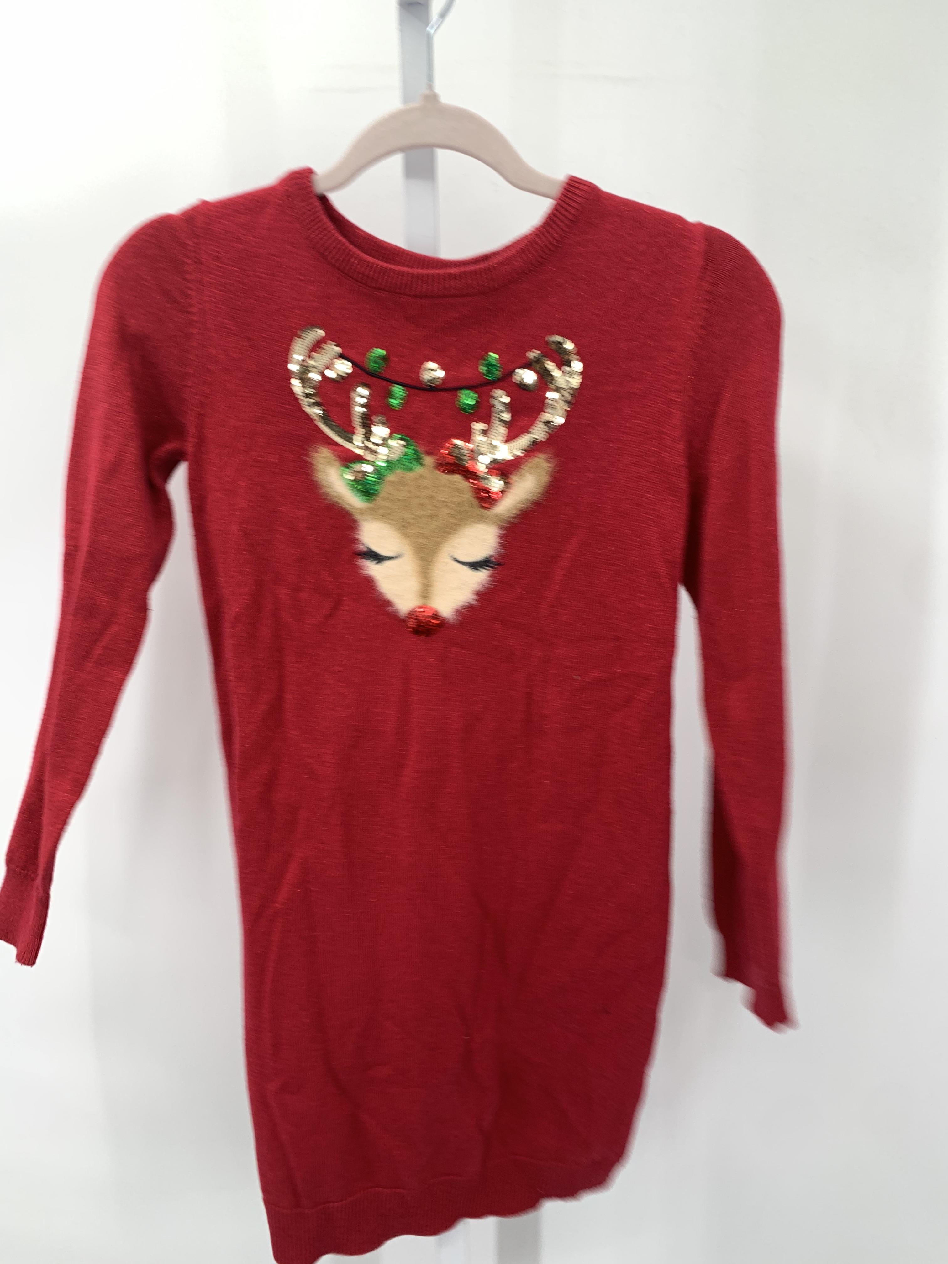 LONG SLV DRESS SEQUINS REINDEER