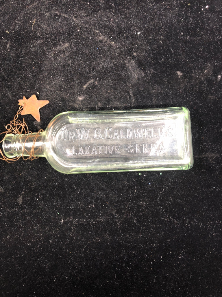 VTG BOTTLE W METAL ACCENT.