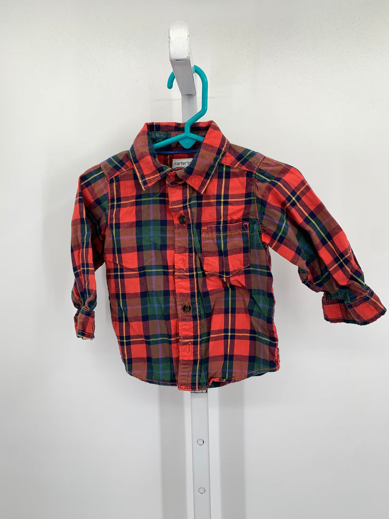 RED NAVY PLAID BUTTON DOWN