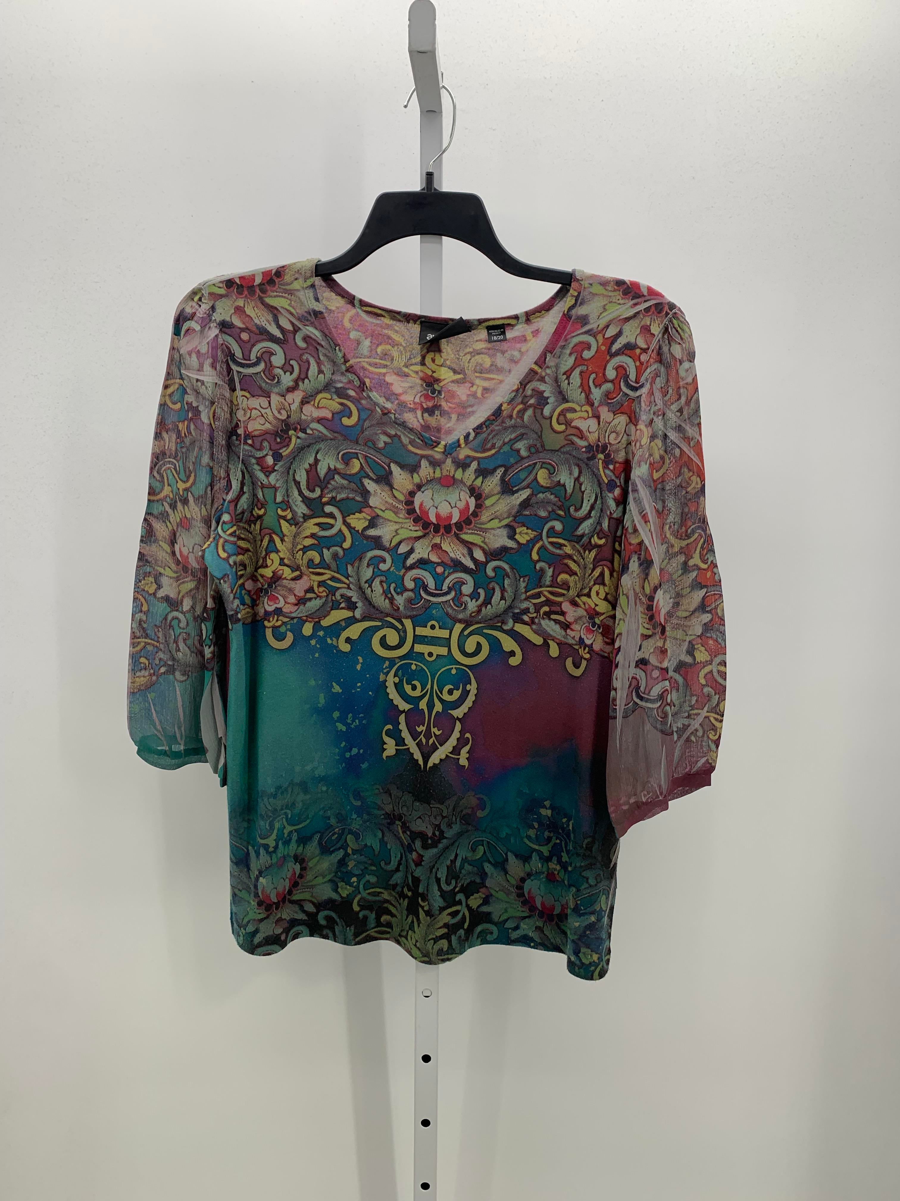 Avenue Size 18/20 W Womens 3/4 Sleeve Shirt