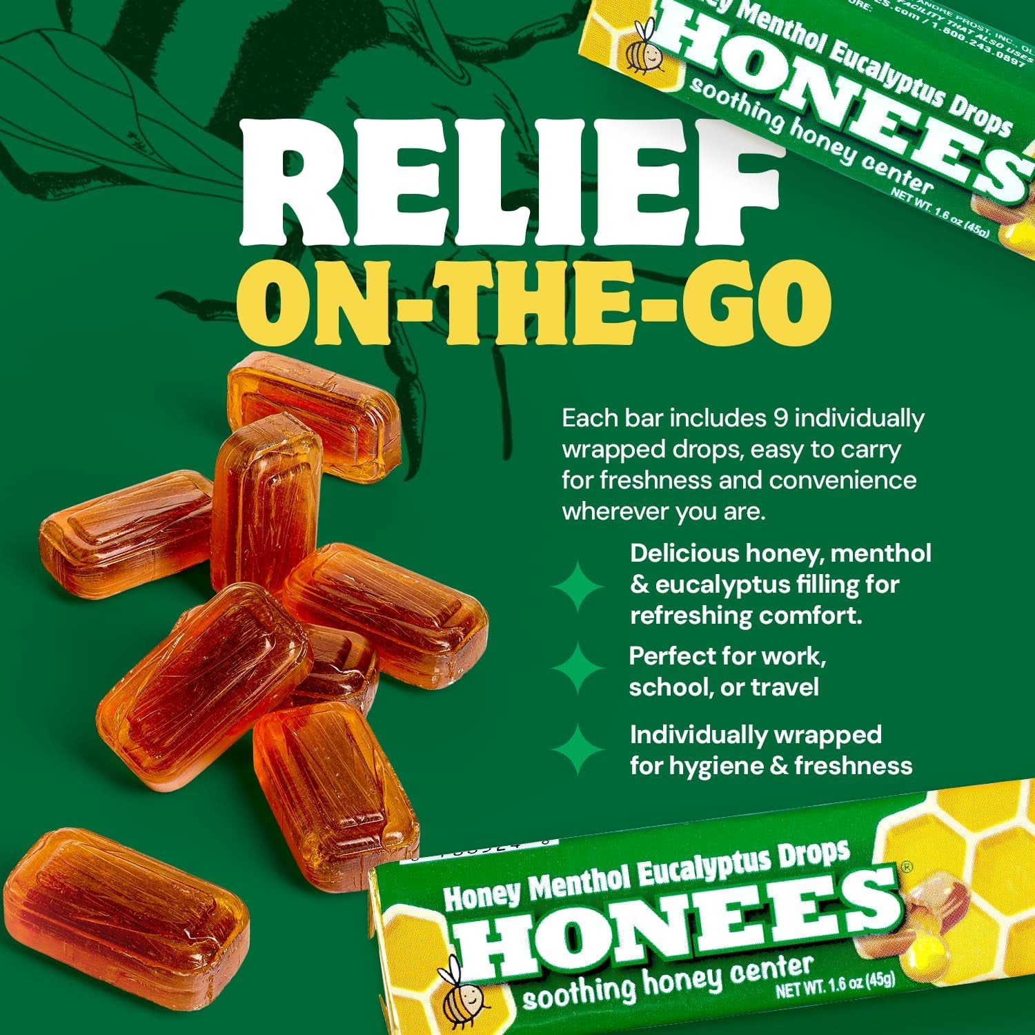 Honees Menthol Eucalyptus Cough Drops