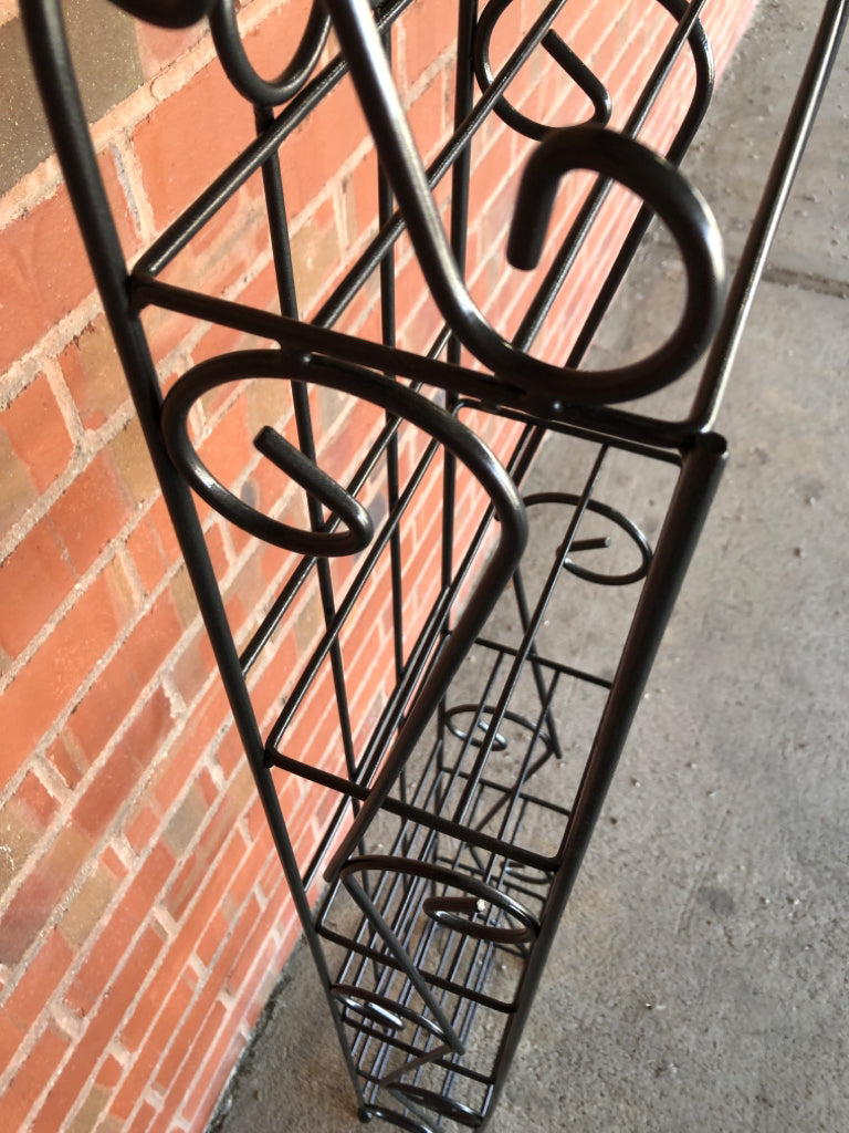 6 TIER MEDIA/ CD/ DVD STAND BLACK METAL.