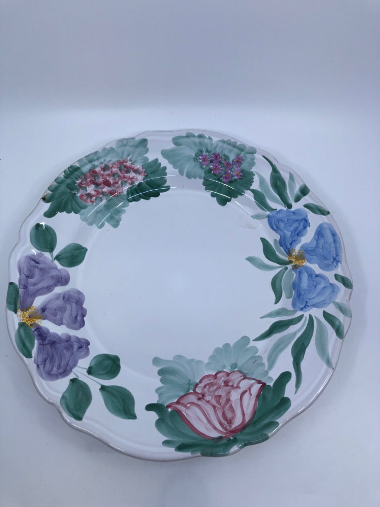 WHITE FLORAL SERVING PLATTER- ITALY.