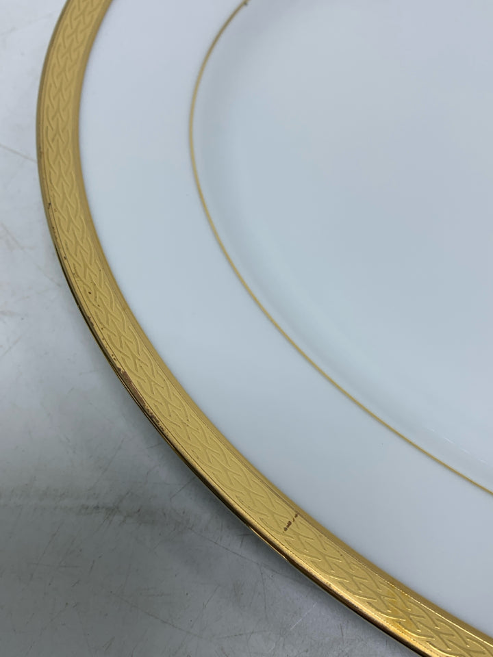 VTG OVAL QUEEN'S GOLD OVAL SERVING PLATTER.