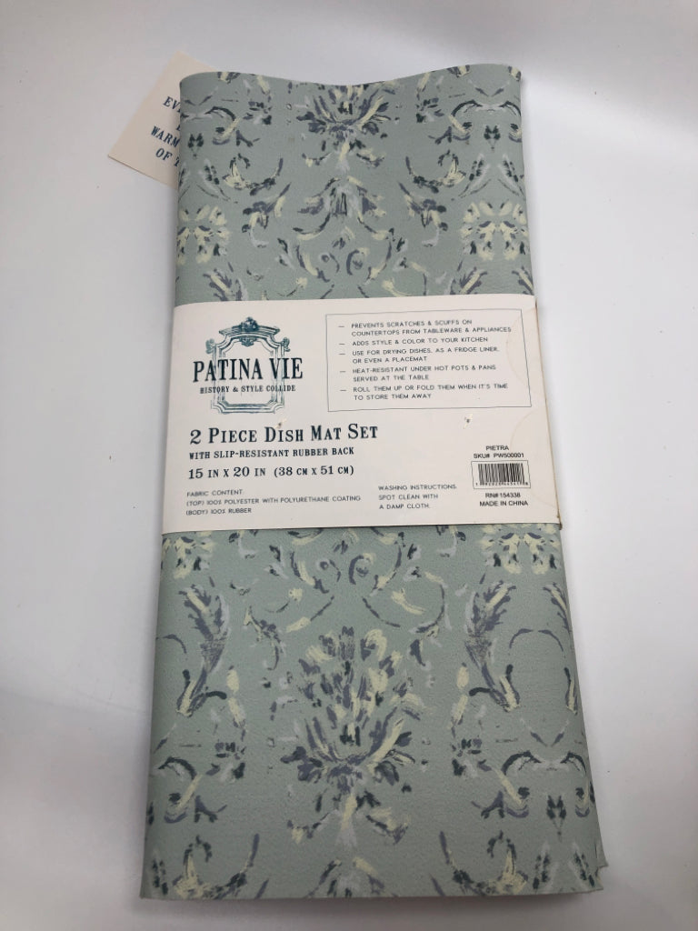 NWT 2PC PATINA VIE DISH MAT SET.