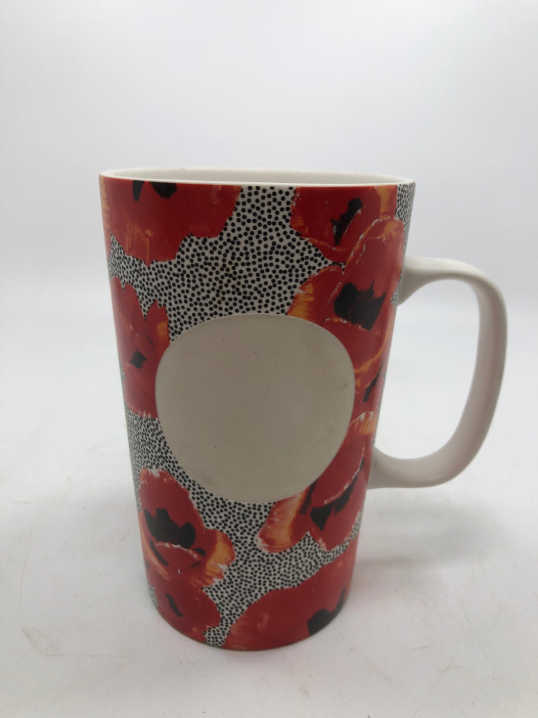 RED FLORAL STARBUCKS MUG.