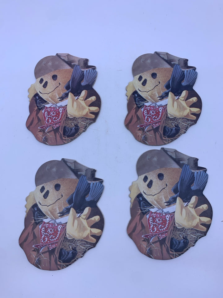 4 SCARECROW COASTERS.