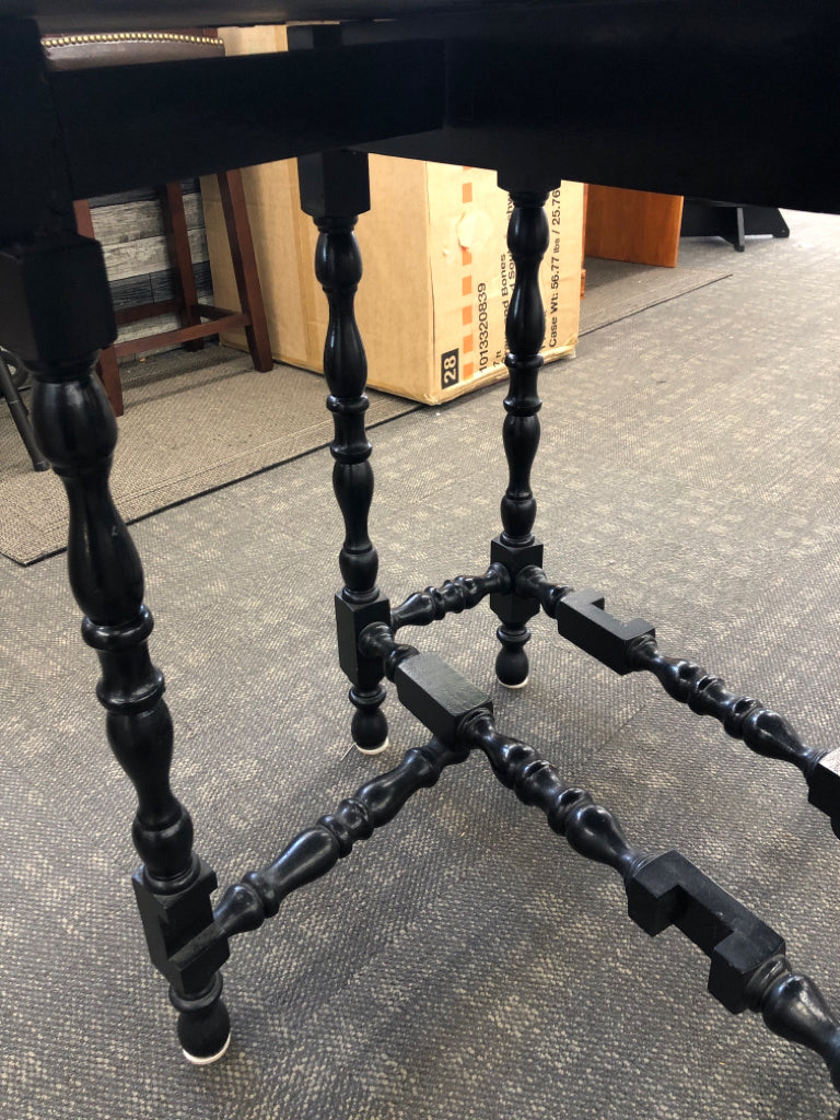 VTG WOODEN DINING/ CONSOLE TABLE W/FOLD-UP SIDES.