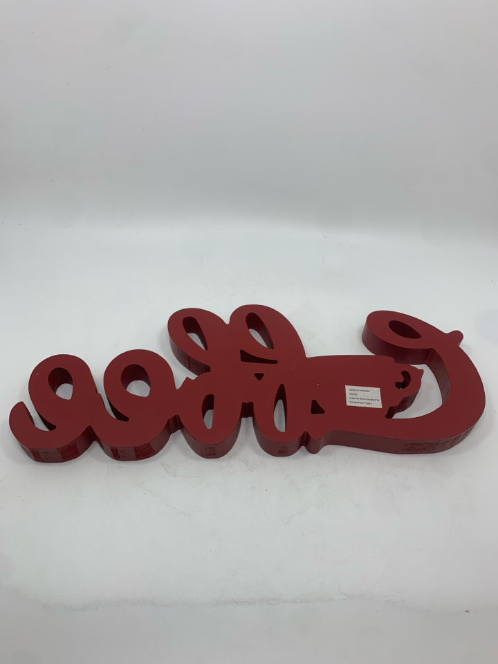 RED COFFEE WOOD SIGN.