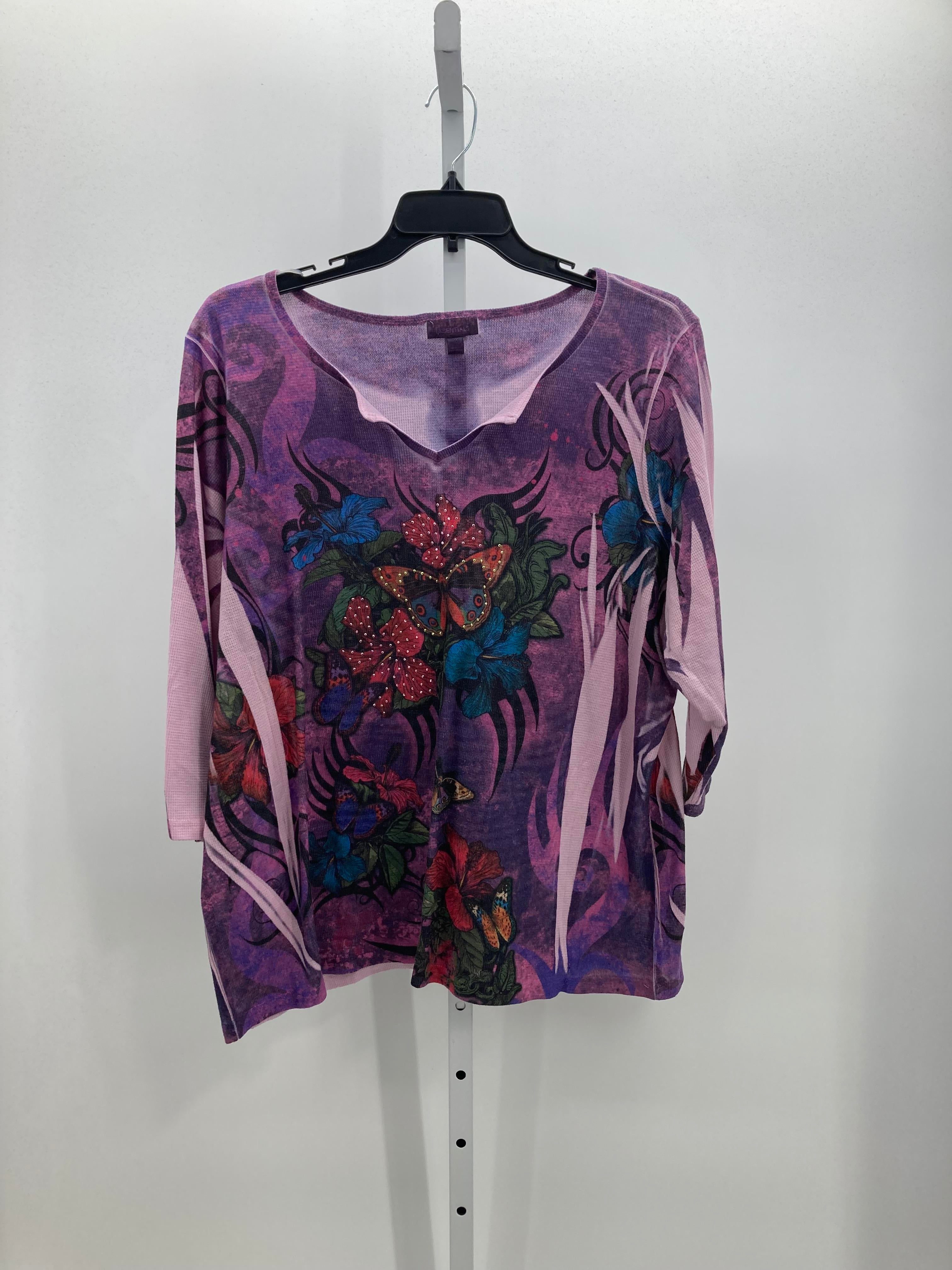 Essentials Size 2X Womens 3/4 Sleeve Shirt
